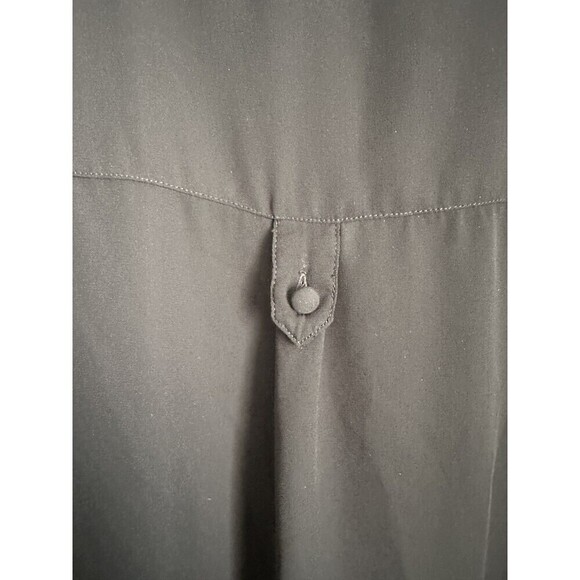 Torrid Blouse Womens 1 Black Button Front Tab Sleeve Sheer Top Lightweight Shirt - Picture 5 of 7